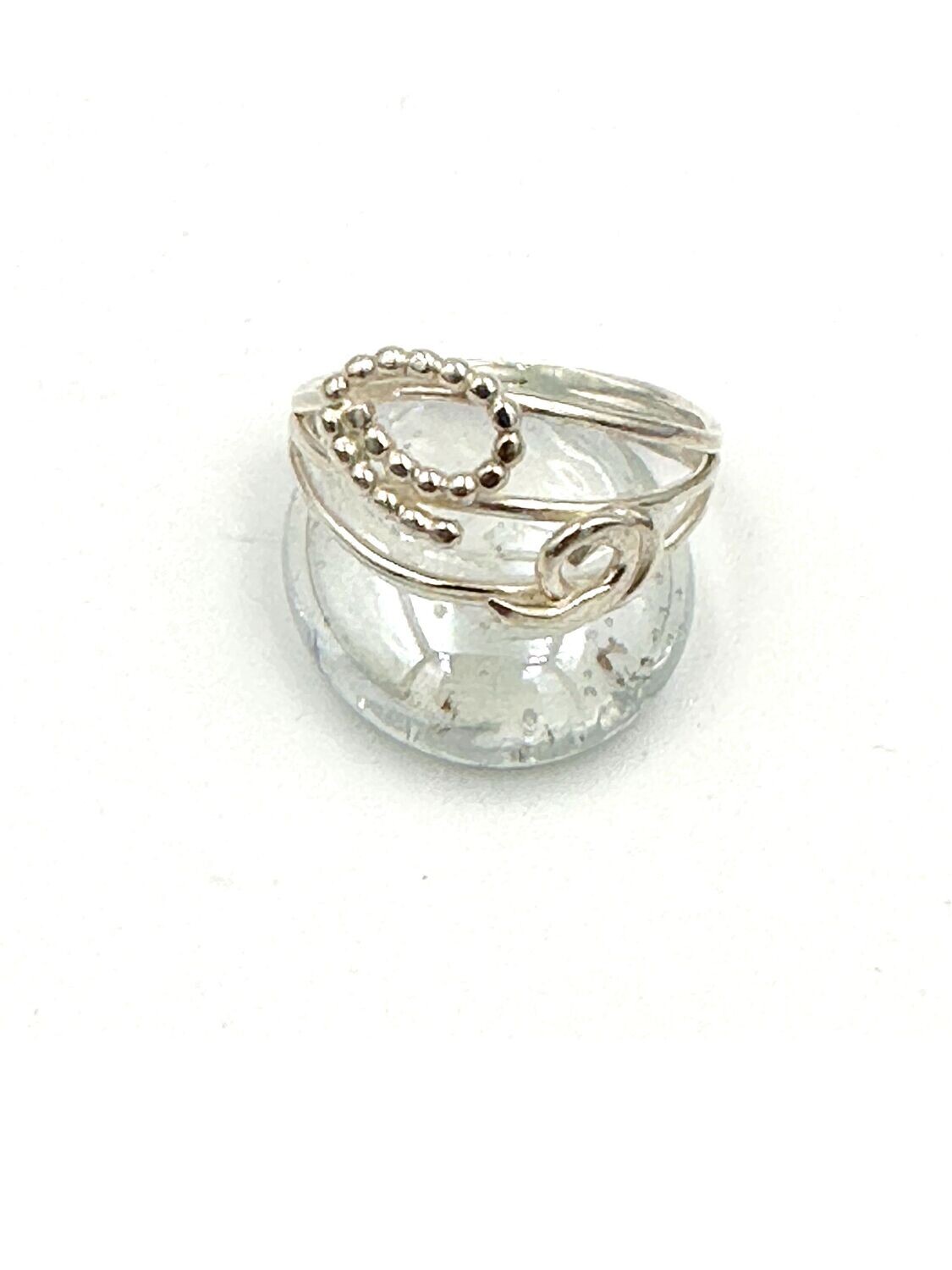 Beaded and Plain 3 wire ring