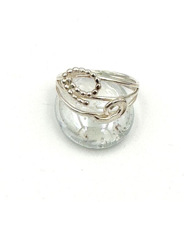 Beaded and Plain  3 wire ring