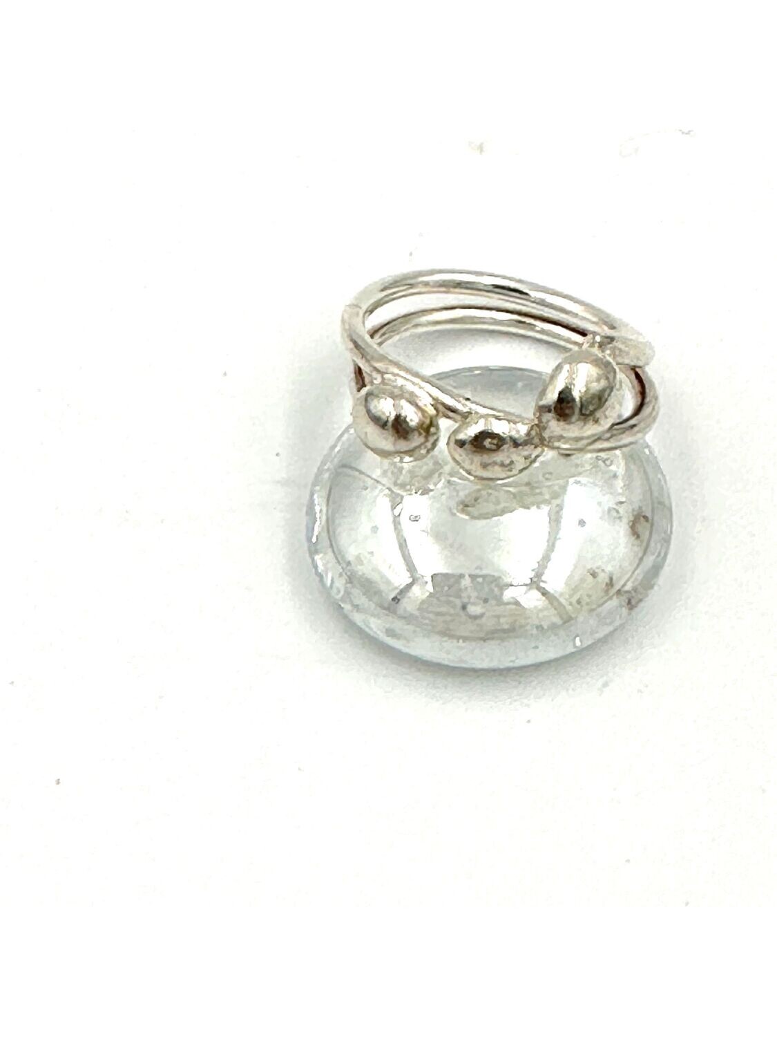 3 wire ring with silver accents