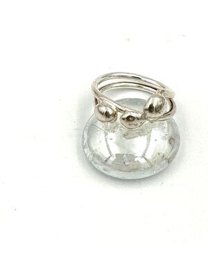 3 wire ring with silver accents