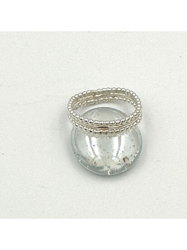 Beaded and Plain wire ring