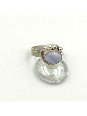 Agate 'Blus Lace' ring