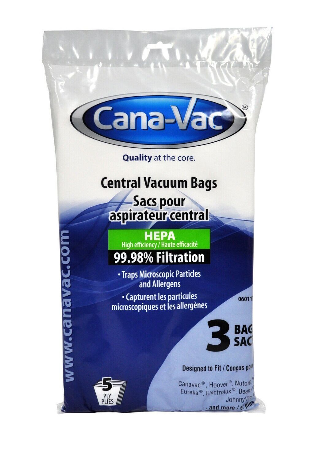 CANA-VAC CENTRAL VACUUM BAGS