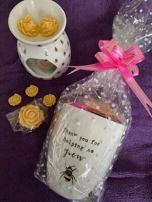 Bee Collection - Planter & Wax Melt Flowers Gift Set