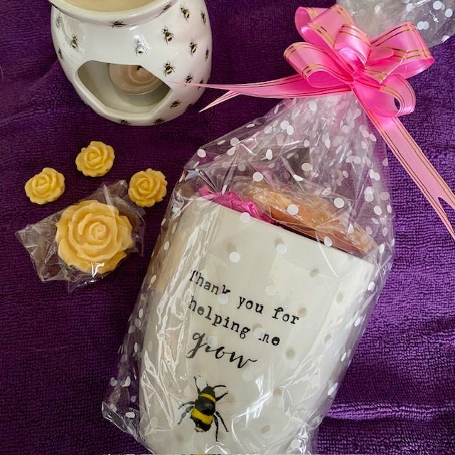 Bee  Collection - Planter & Wax Melt Flowers Gift Set