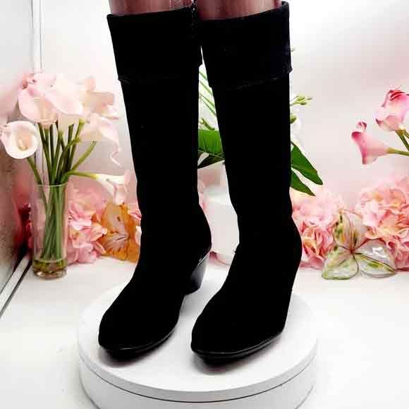 Dansko Risa Boots Black Tall Leather Suede Boots Size 42