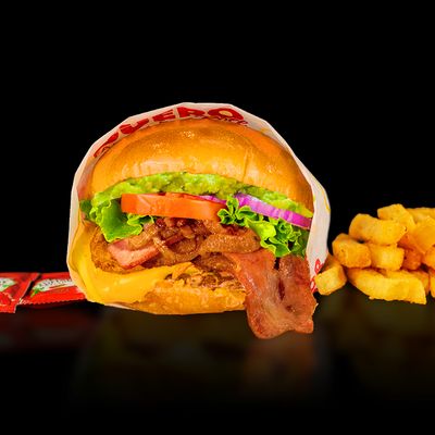 Hamburguesa Especial de Rib Eye + Guacamole + Tocino (Sin Papas)