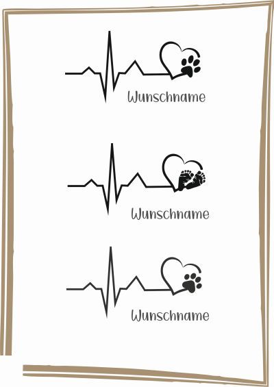 Auto -Sticker     &quot;Herzschlag | Dogs | SocialMedia&quot;