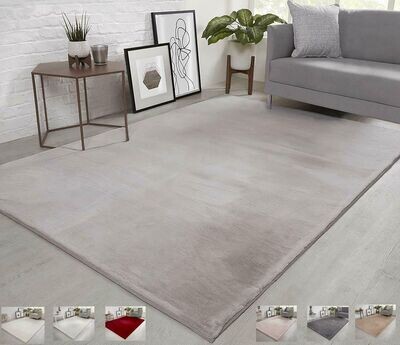 RABBIT FUR Rug Ultra Soft Wool Shaggy Thick Pile Rugs Carpet Mat