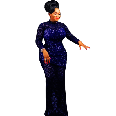 Robe soirée dame couleur bleu