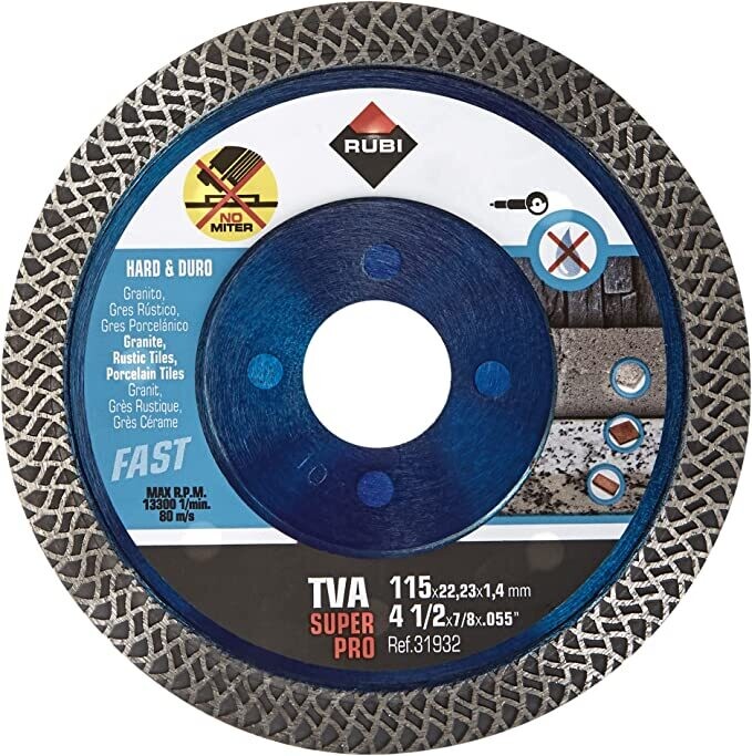 Rubi TVA115 Viper Turbo Diamond Cutting Disc for Hard Materials, 31932