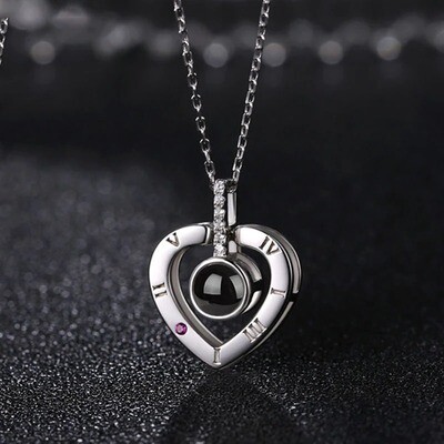 100 languages I love you Projection Pendant Necklace Romantic Love Memory Wedding Necklace for Women Kolye