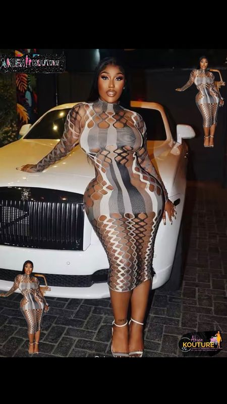 See Me Now brown See Through Dress