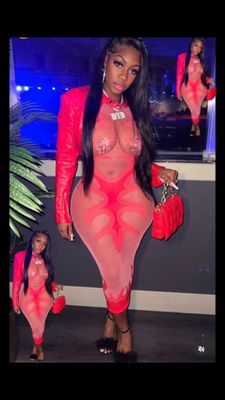 See Through Sexy Mesh Flame Pattern Dress