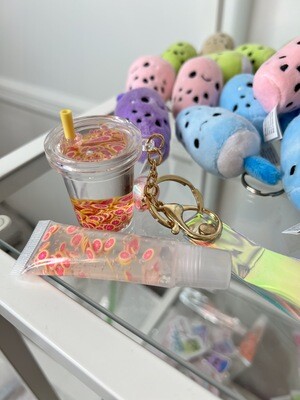 Pink Lemonade Boba Keychain | Milk Tea Keychain