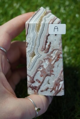Mexican Crazy Lace Agate Tower - A