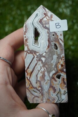Mexican Crazy Lace Agate Tower - B