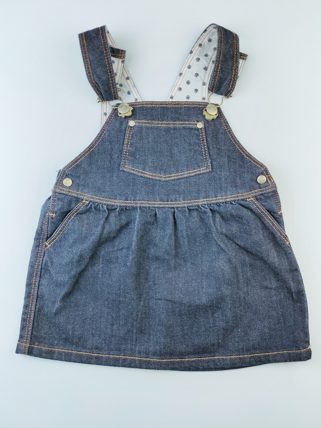 Dress Petit Bateau Blue - Size 12 months