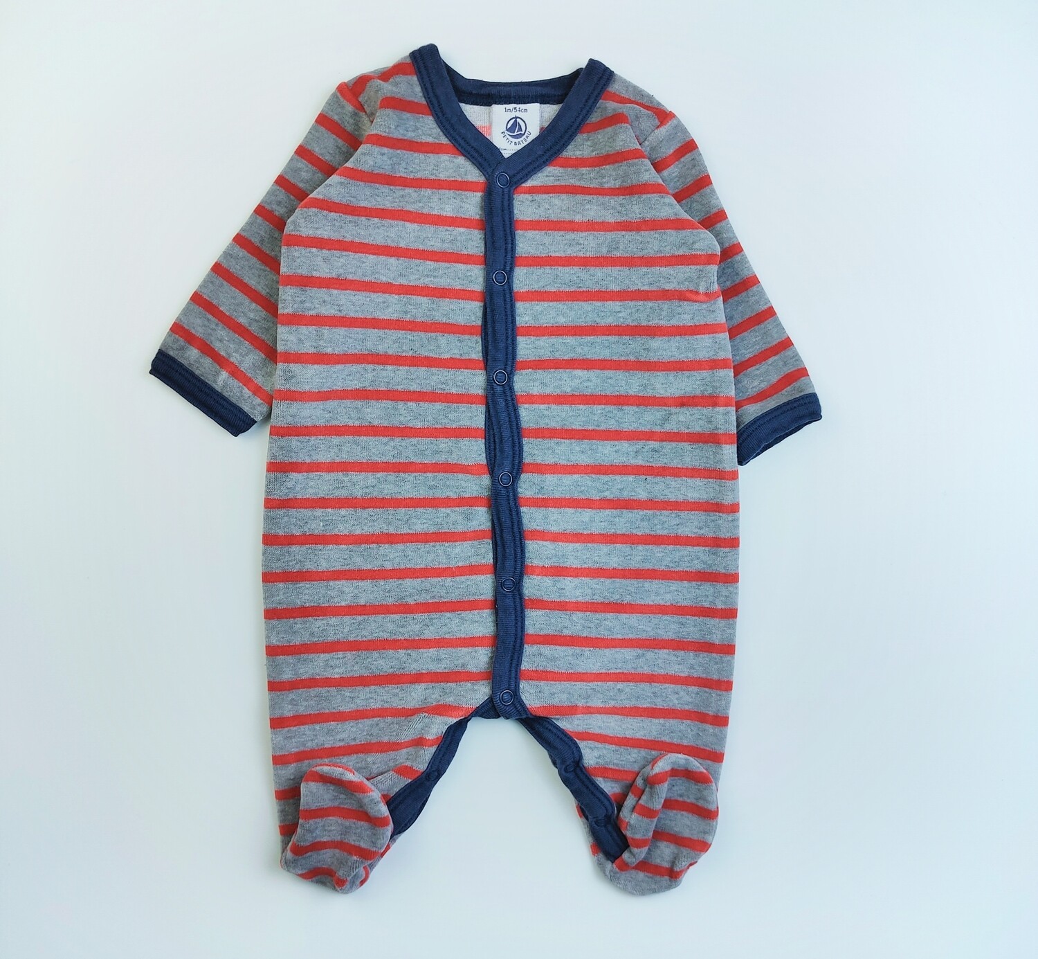 Pyjamas Petit Bateau Grey - Size 1 month