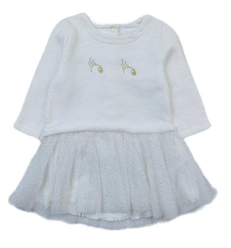 Dress Petit Bateau White - Size 6 months
