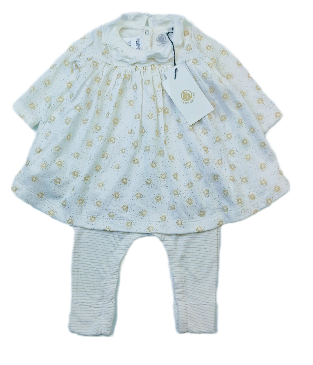 Dress Petit Bateau White - Size 6 months