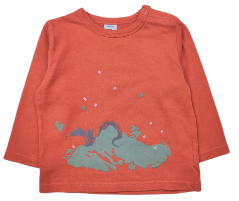 T-Shirt Petit Bateau Orange - Size 18 months