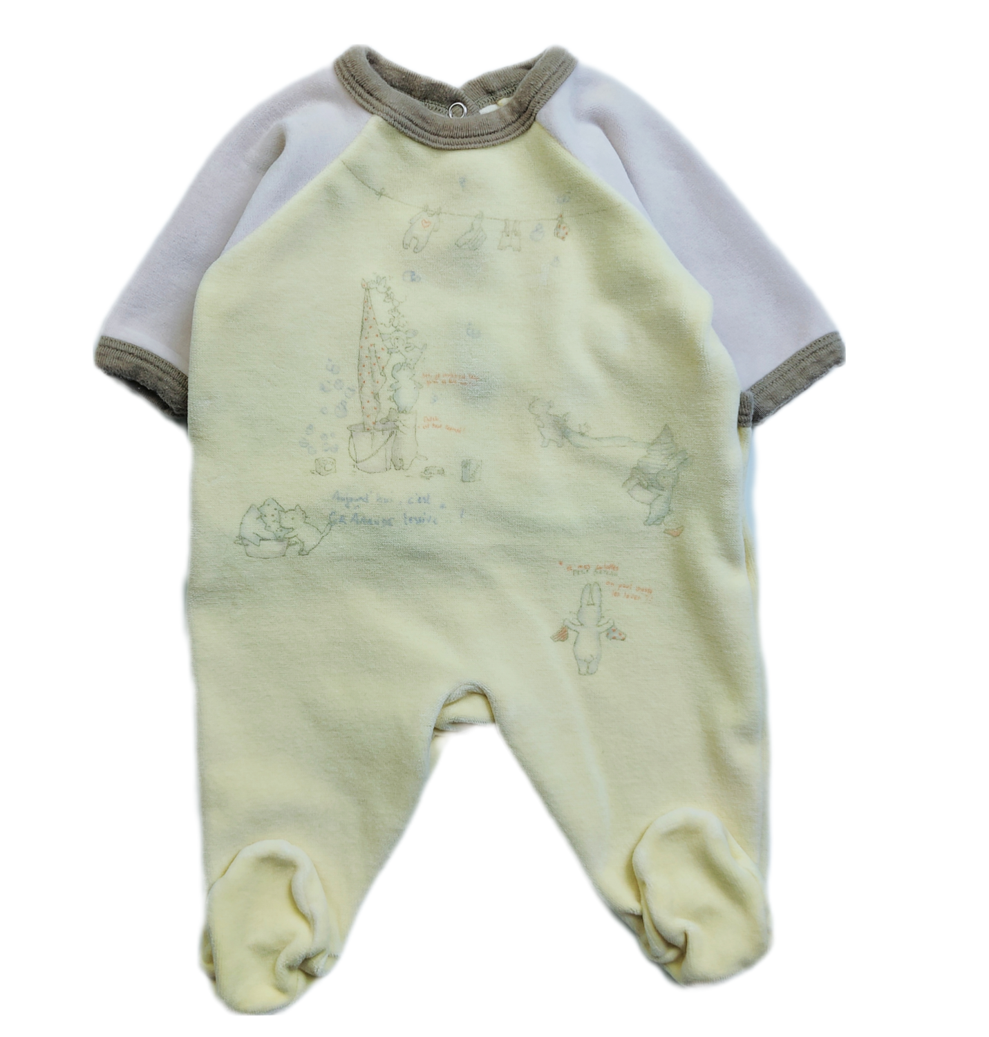 Pyjamas Petit Bateau Yellow - Size 1 month