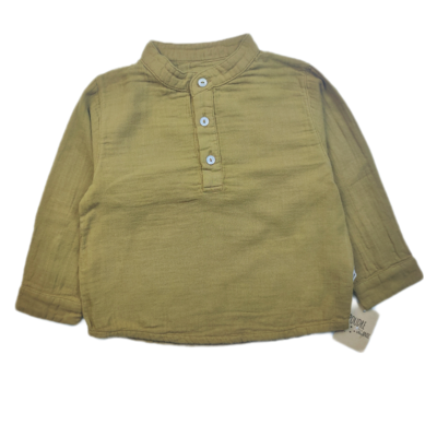 Shirt Poudre organic Green - Size 12 months