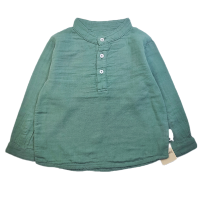 Shirt Poudre organic Green - Size 18 months