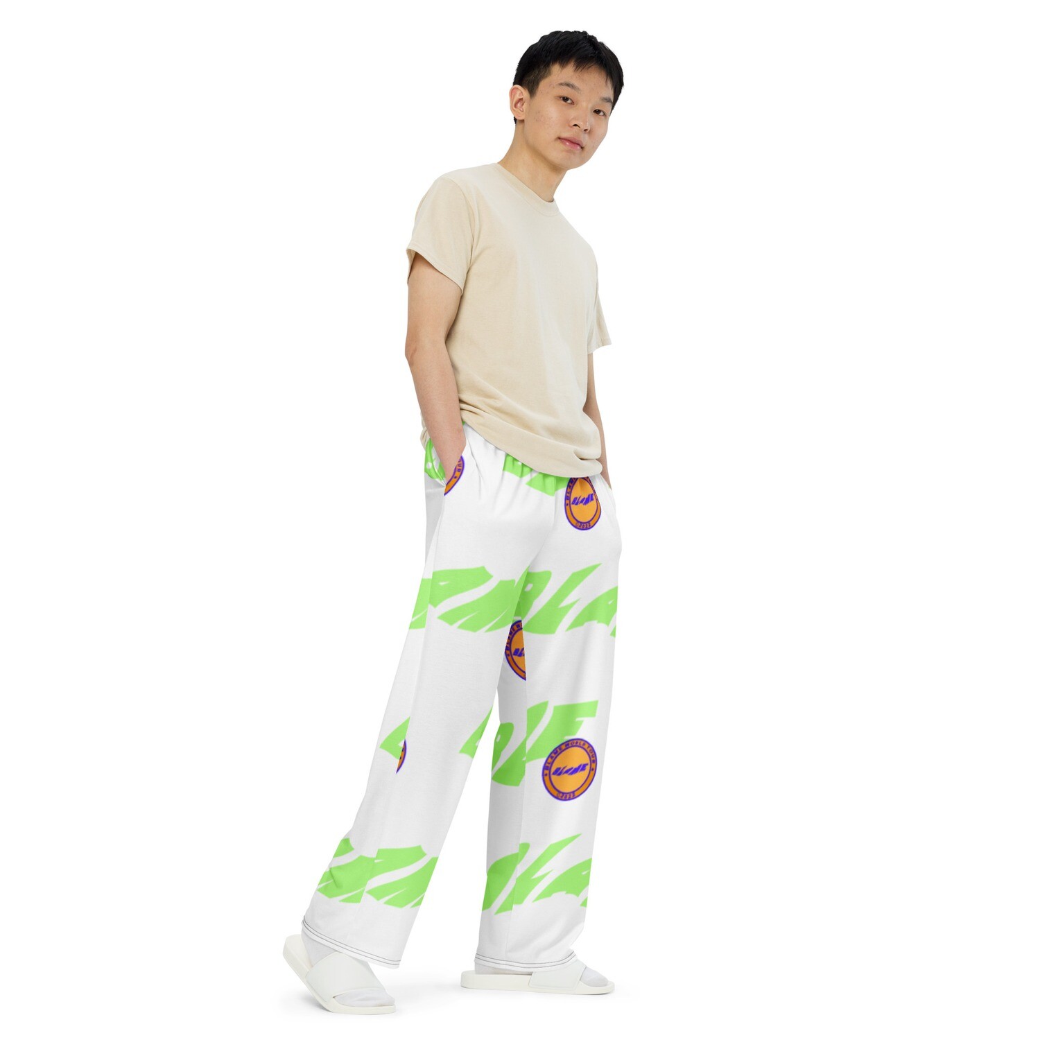 BLAME All-over print unisex wide-leg pants