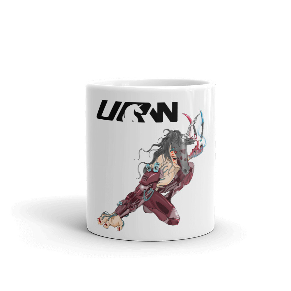 URW + 1.I White glossy mug