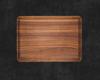 Walnut Cutting Board with Engraving and Rotisserie Grooves