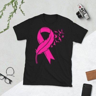 Pink Ribbon Flying Birds T-Shirt