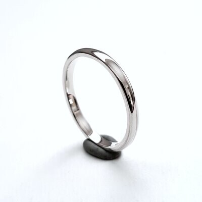 Silver with Palladium Simple Stacker Ring