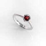 Natural Almandite Garnet Silver Ring