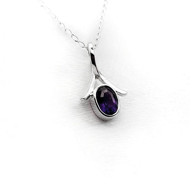 Amethyst Silver Pendant