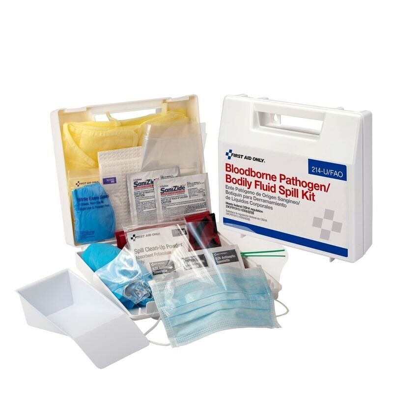Bloodborne Pathogen and Bodily Fluid Spill Kit - 24 Pieces - Plastic