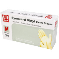 Powder Free Vinyl Exam Gloves- Medium, 100 per box