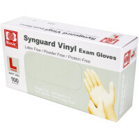 Powder Free Vinyl Exam Gloves- Large, 100 per box