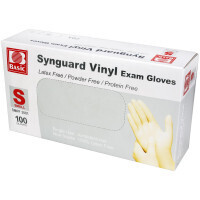 Powder Free Vinyl Exam Gloves- Small, 100 per box