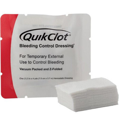 Bleeding Control Dressing, 3&quot; x 4 YDS, Z-folded, QuikClot (Set of 2)