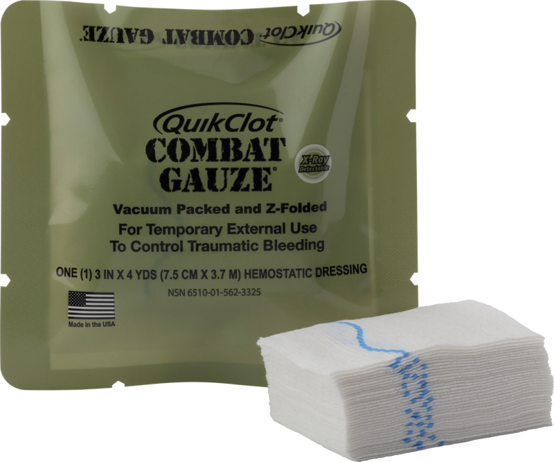 Combat Gauze 3&quot; X 4 YDS, Z-Fold, Military, QuikClot  (Set of 2)