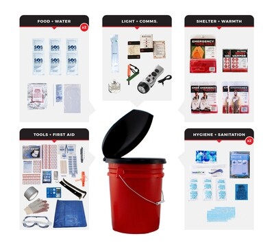 2 Person Bucket Survival Kit, Guardian