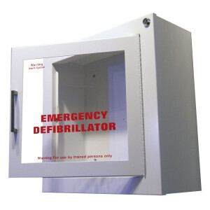Automated External Defibrillator Wall Cabinet, Surface Mount w/ Alarm