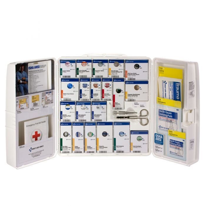 Large Plastic First Aid Cabinet w/ Meds, ANSI A+, SmartCompliance
