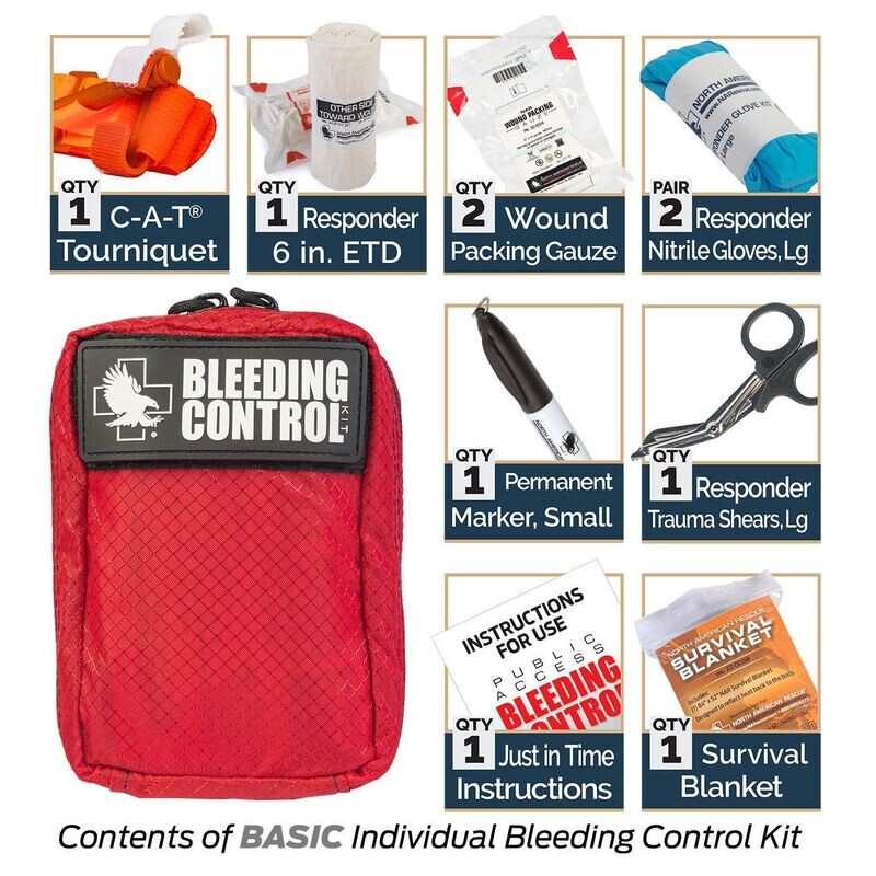 Public Access Bleeding Control Kit, Individual, BASIC - Nylon