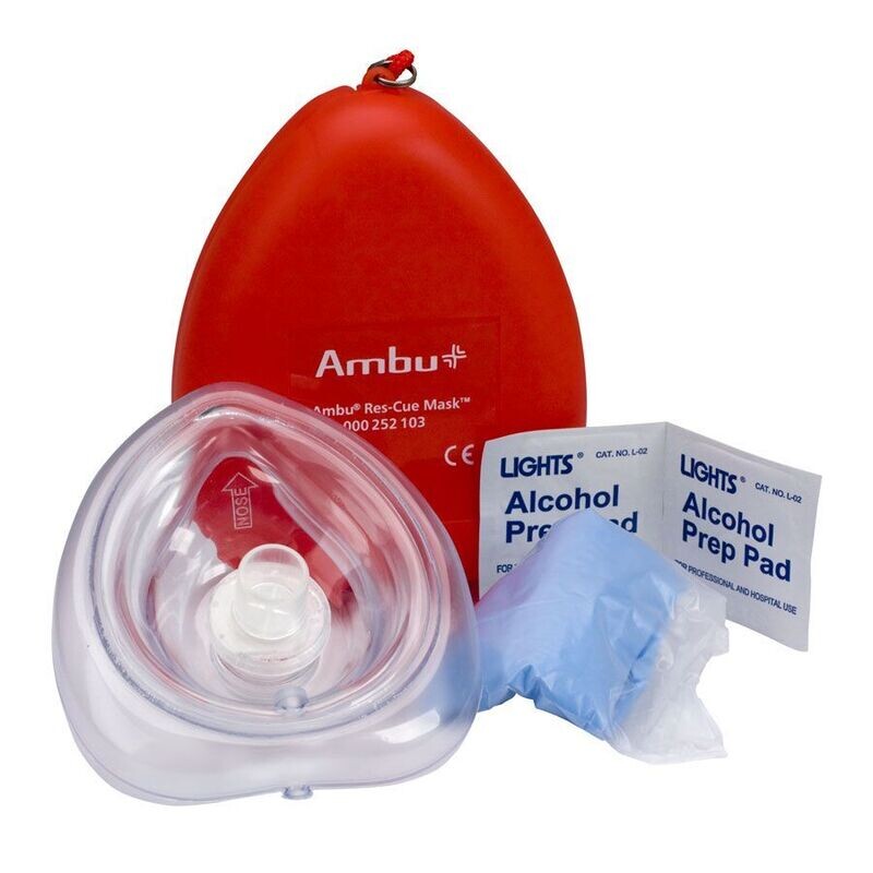 AMBU Res-cue CPR Mask Kit w/ Plastic Case (Set of 10)