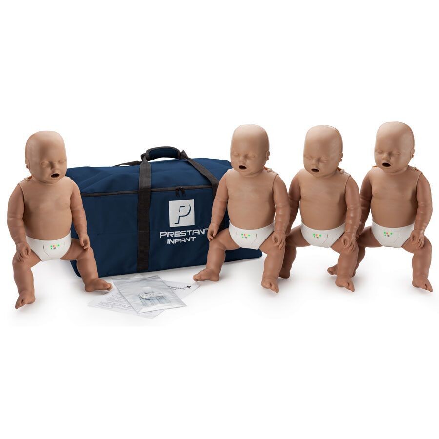 Prestan Professional Infant CPR Manikin w/ Monitor, 4 Pack - Dark Skin