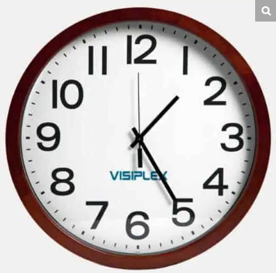 Wireless Synchronized Clock, Analog, 14″ Wood Cherry Frame