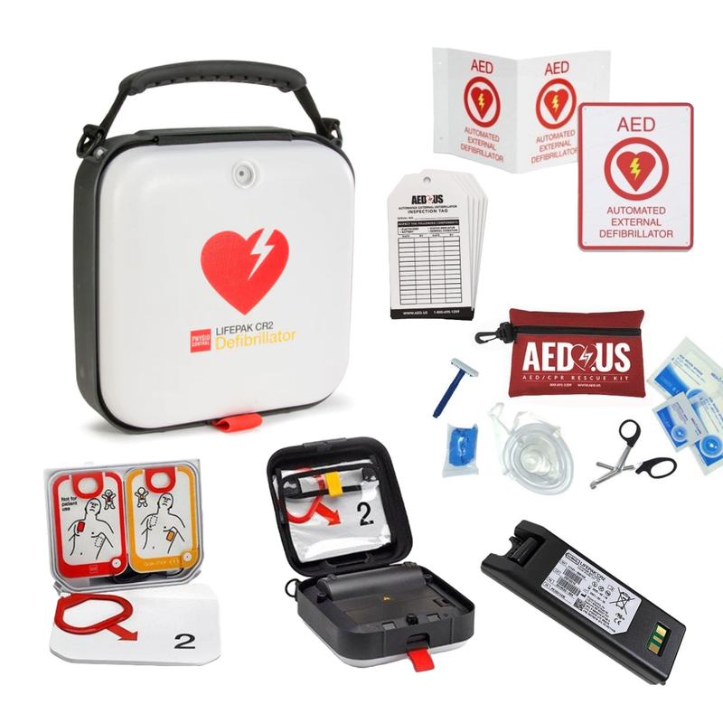 Physio-Control LIFEPAK CR2 AED, ENGLISH/SPANISH, FULL-Auto with Case